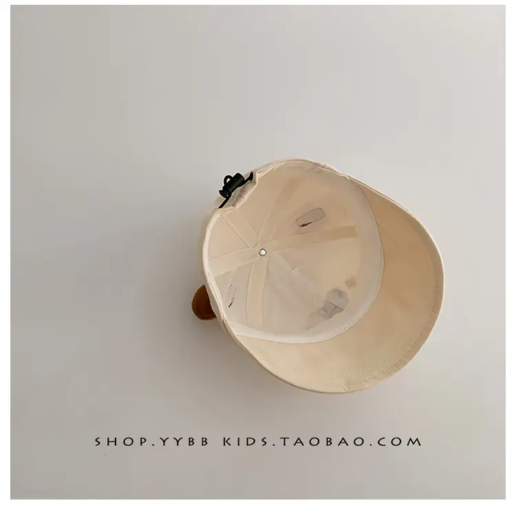 Baby's Beanie Hat with Pom Pom Feet Brown Cream β feature 11