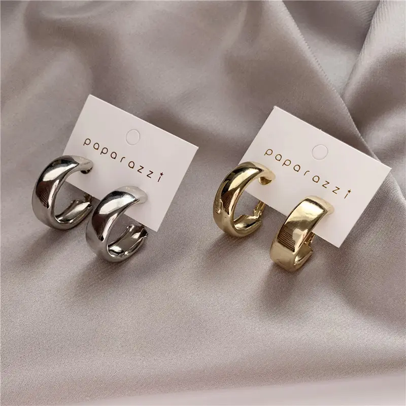 S925 Gold Hoop Earrings Minimalist Personalized Big Earrings - Image 4