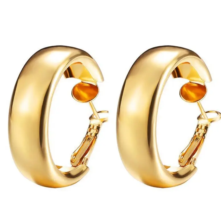 S925 Gold Hoop Earrings Minimalist Personalized Big Earrings - Image 5