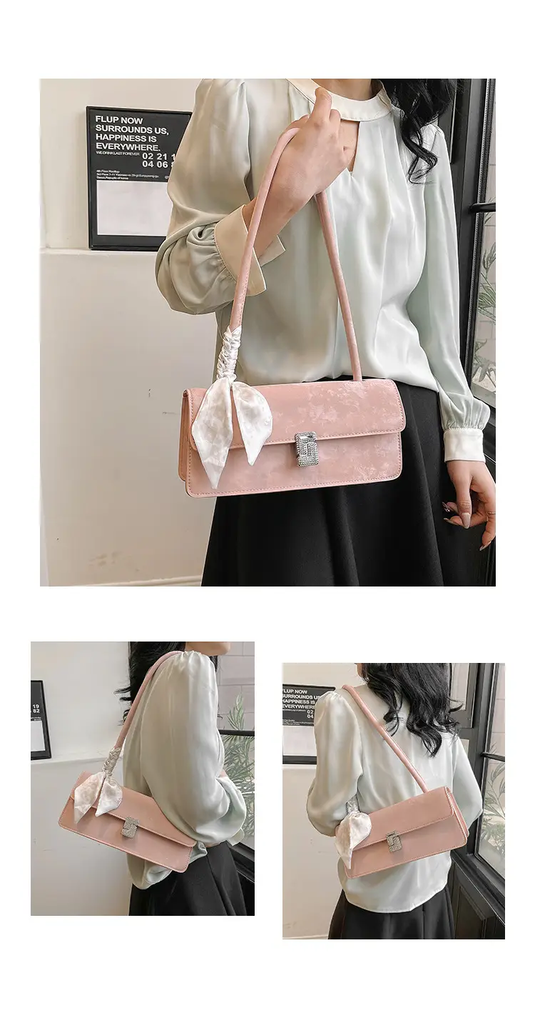 Pink Silk Scarf Shoulder Bag for Women 2026 — feature 13