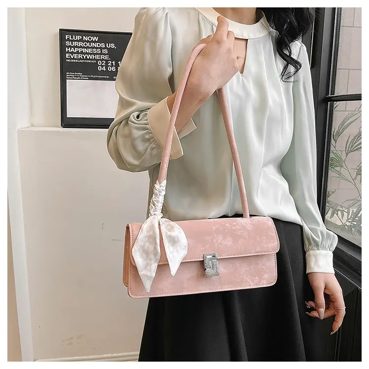 Pink Silk Scarf Shoulder Bag for Women 2026 — feature 14