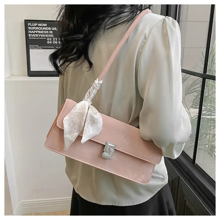 Pink Silk Scarf Shoulder Bag for Women 2026 — feature 17