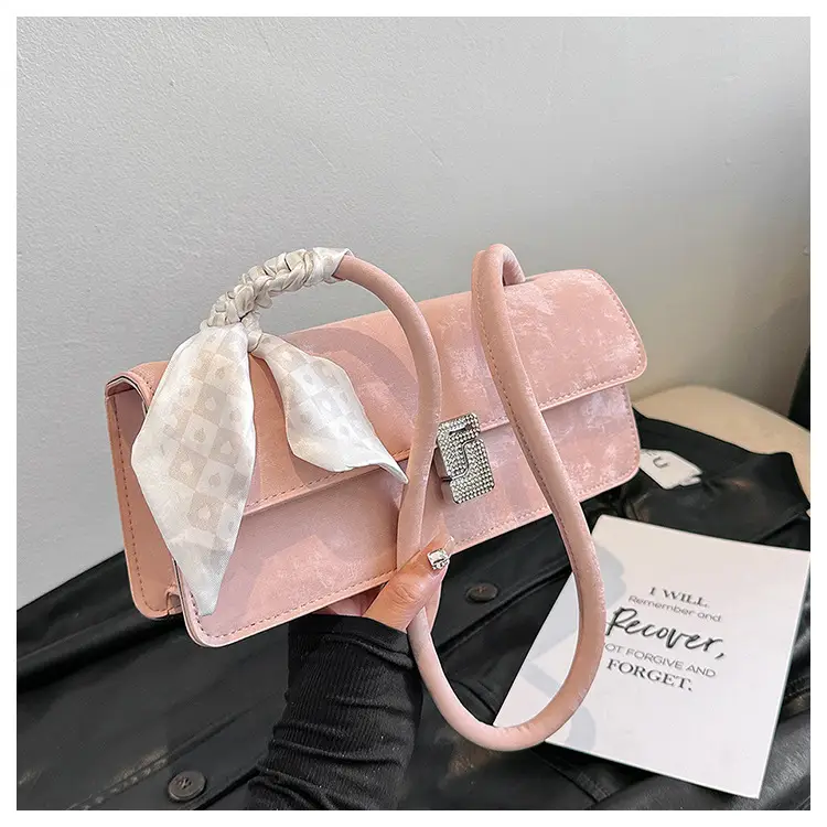 Pink Silk Scarf Shoulder Bag for Women 2026 — feature 34
