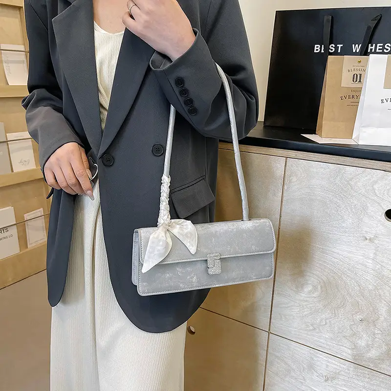 Pink Silk Scarf Shoulder Bag for Women 2026 - Image 3