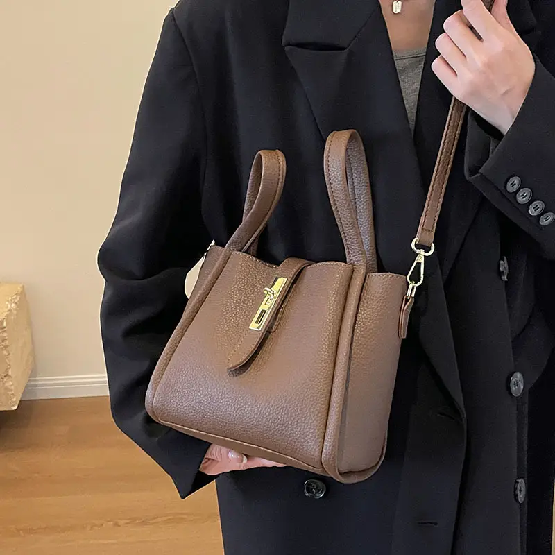 Women's Brown Leather Shoulder Bag 2025 Work Commute - Image 8