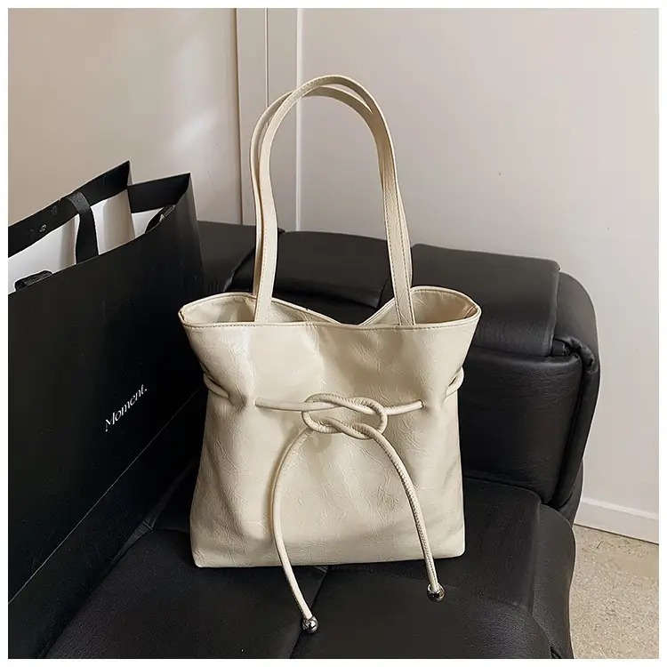 Women's Cream High-end Tote Bag Large Capacity Casual Commuter — feature 13