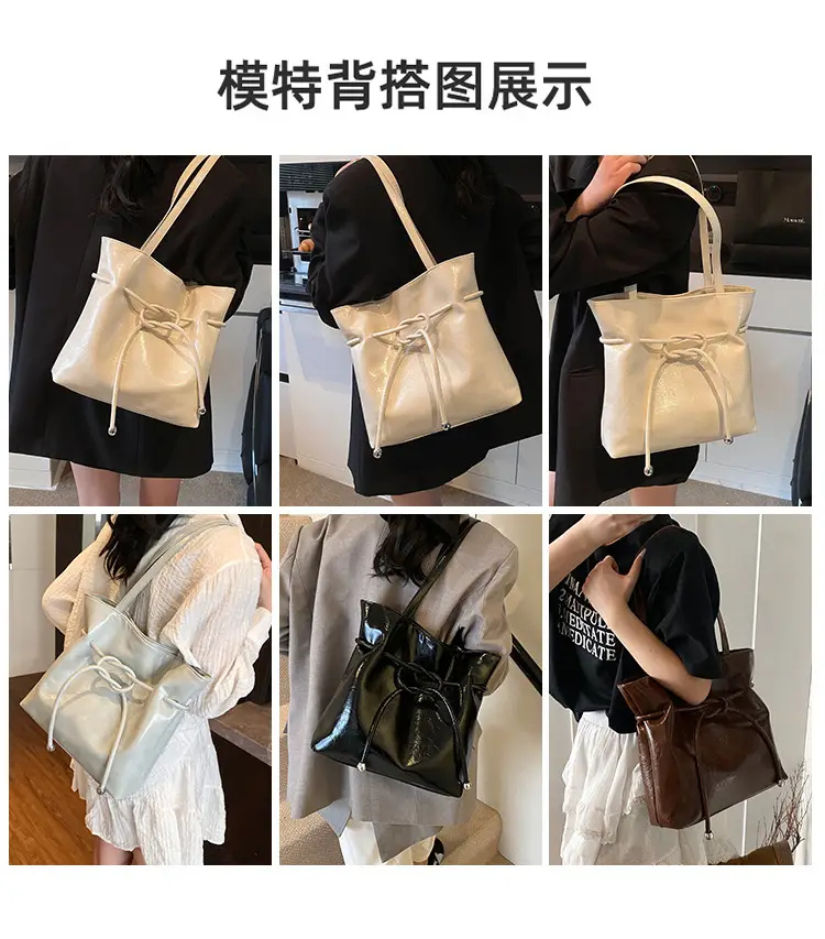 Women's Cream High-end Tote Bag Large Capacity Casual Commuter — feature 3