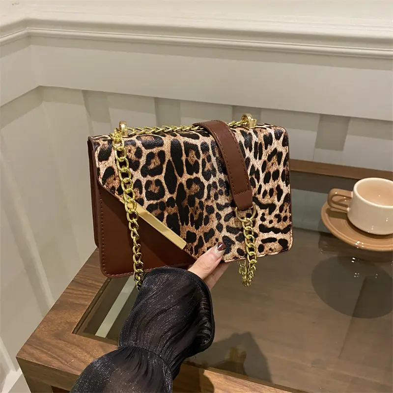 Leopard Print Chain Crossbody Bag for Women 2025 - Image 5