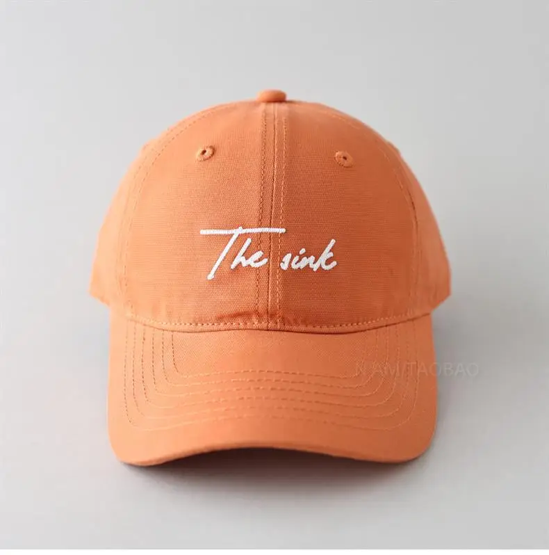 2025 Korean Letter Embroidered Baseball Cap Women Wide Brim Brown — feature 2