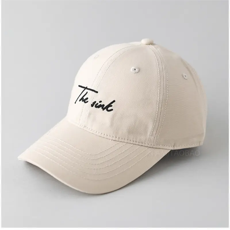 2025 Korean Letter Embroidered Baseball Cap Women Wide Brim Brown - Image 5