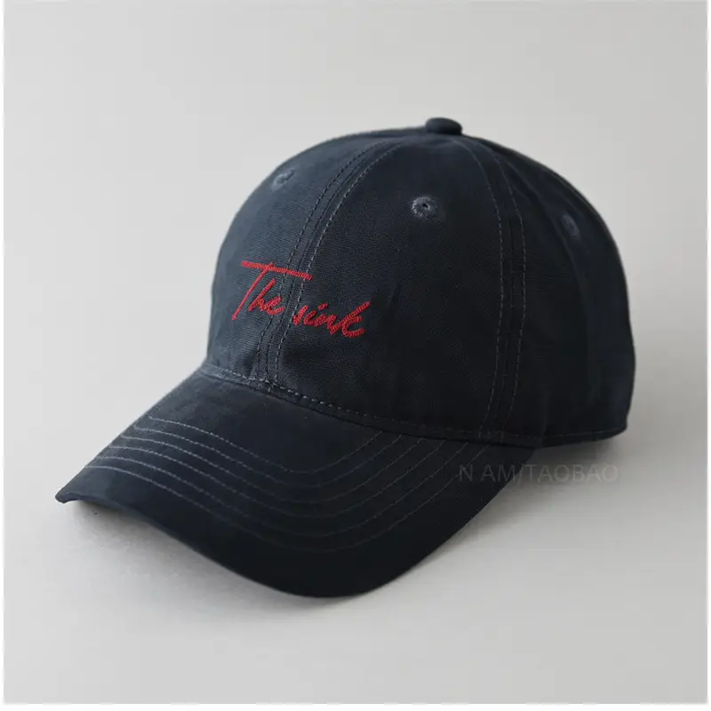 2025 Korean Letter Embroidered Baseball Cap Women Wide Brim Brown - Image 6