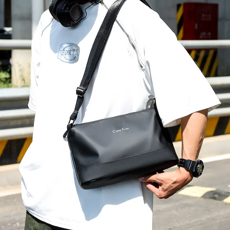 Black Cross-Key Messenger Bag for Men - Image 5