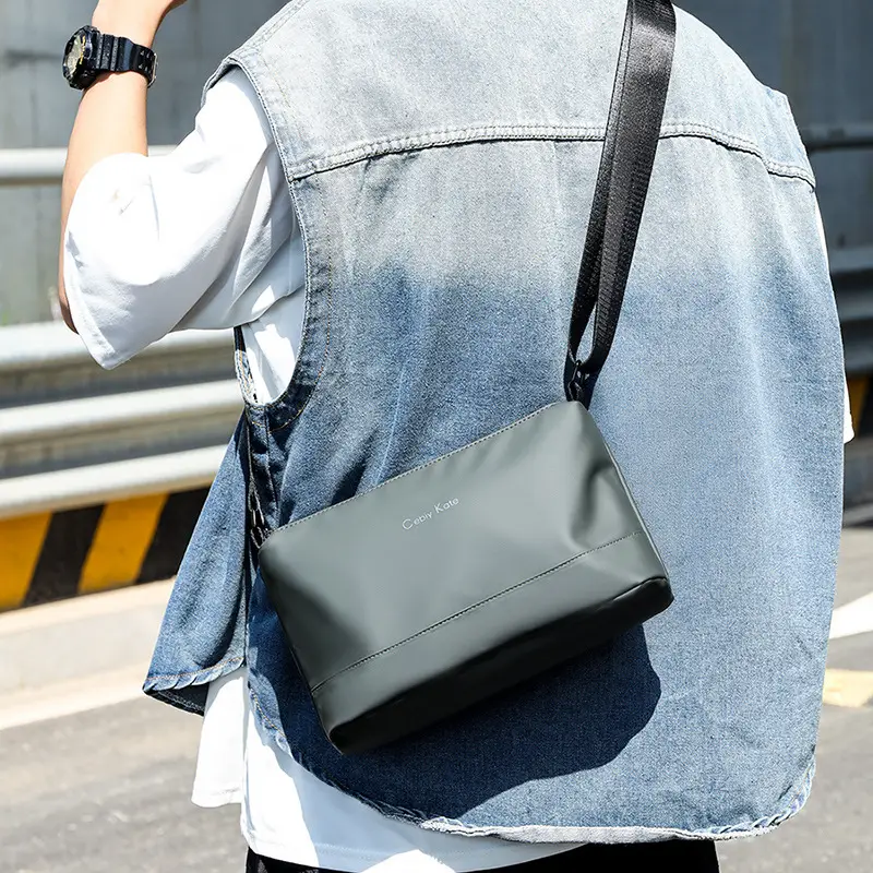 Black Cross-Key Messenger Bag for Men - Image 6