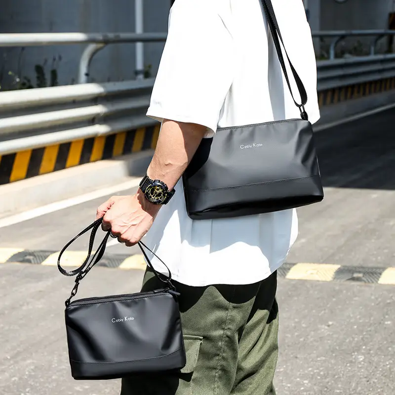 Black Cross-Key Messenger Bag for Men - Image 7