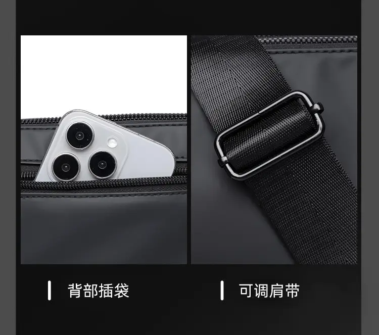 Black Cross-Key Messenger Bag for Men — feature 10