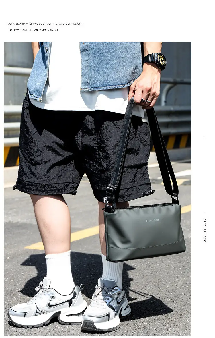 Black Cross-Key Messenger Bag for Men — feature 25