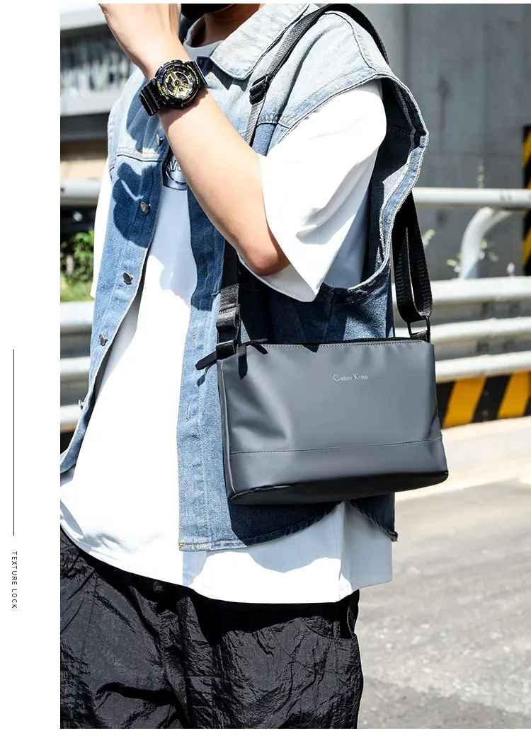 Black Cross-Key Messenger Bag for Men — feature 28
