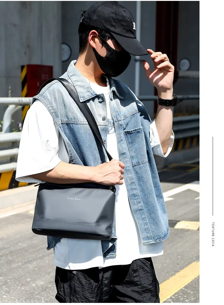 Black Cross-Key Messenger Bag for Men — feature 29