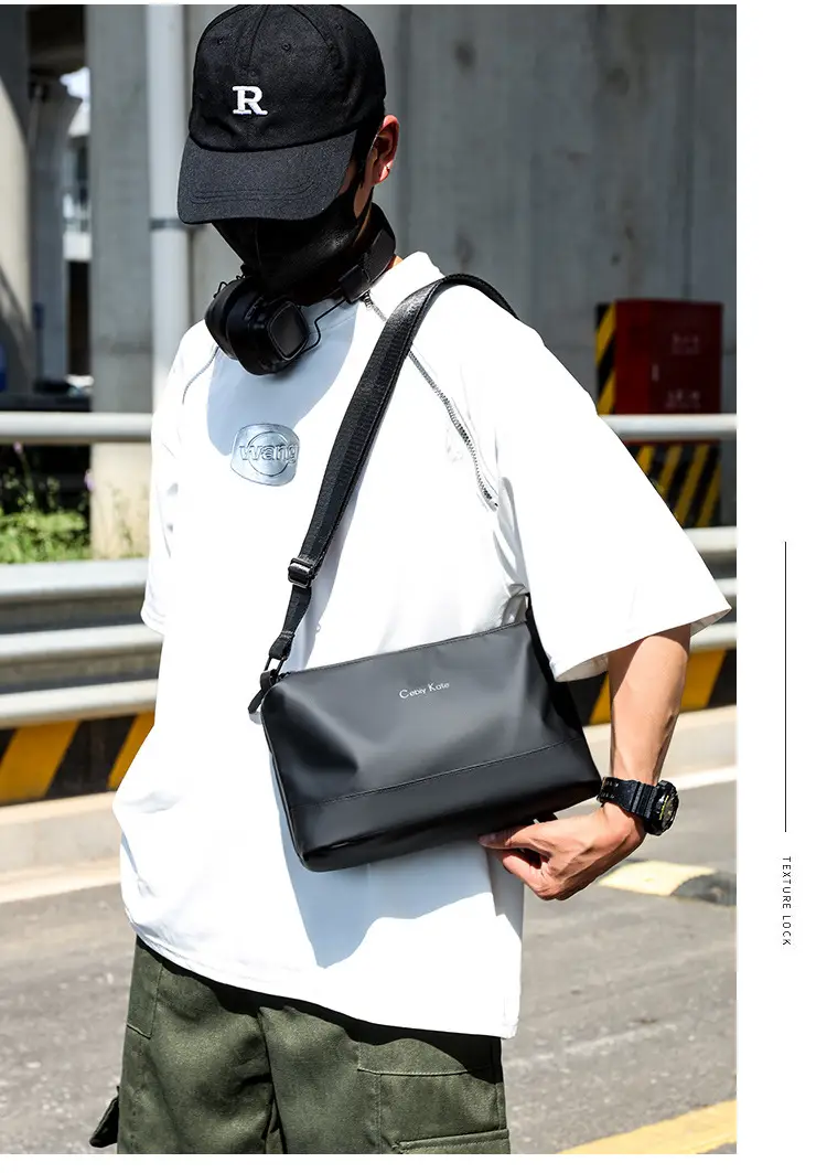 Black Cross-Key Messenger Bag for Men — feature 31