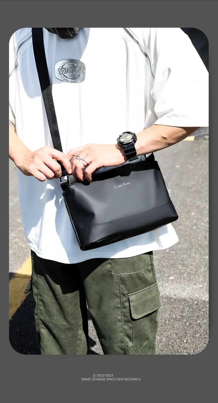 Black Cross-Key Messenger Bag for Men — feature 32