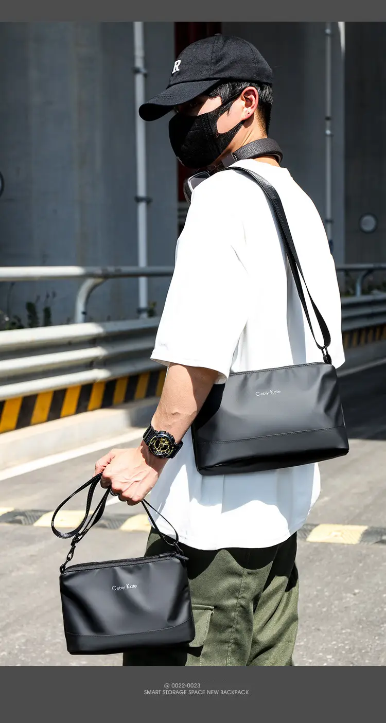 Black Cross-Key Messenger Bag for Men — feature 6