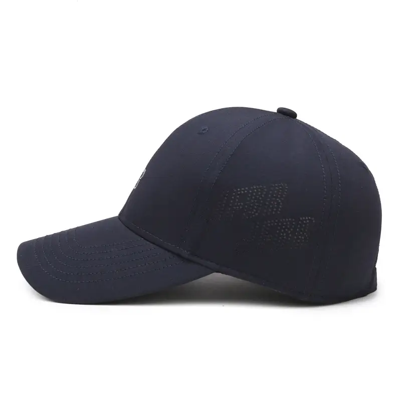 Men's Black Baseball Cap with Silver Buckle & Letter Embroidery - Image 9