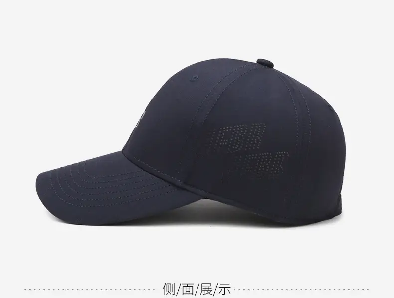 Men's Black Baseball Cap with Silver Buckle & Letter Embroidery — feature 10