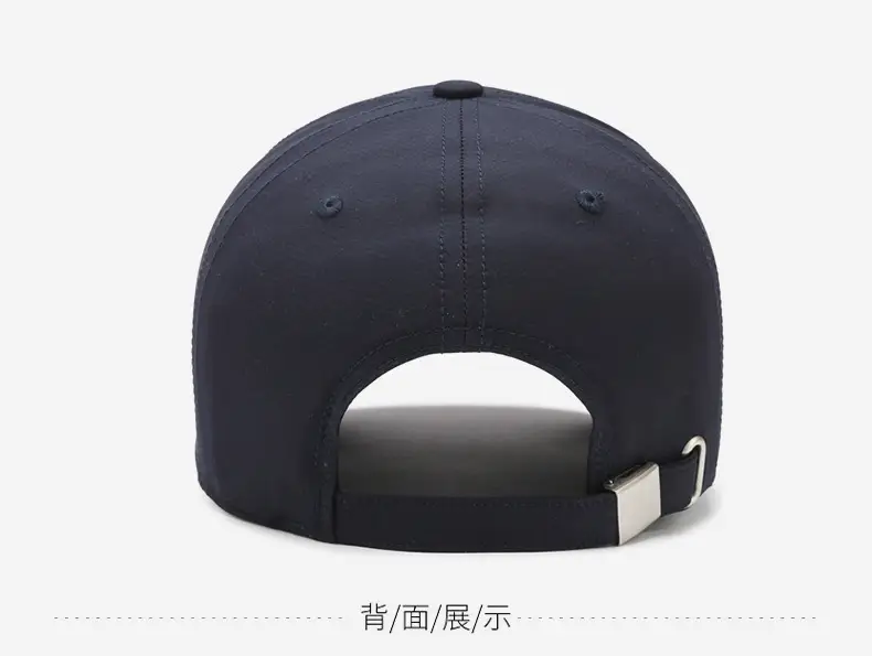 Men's Black Baseball Cap with Silver Buckle & Letter Embroidery — feature 11