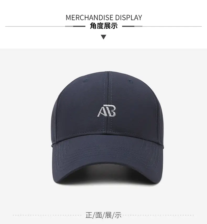 Men's Black Baseball Cap with Silver Buckle & Letter Embroidery — feature 8
