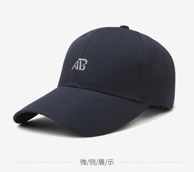 Men's Black Baseball Cap with Silver Buckle & Letter Embroidery — feature 9