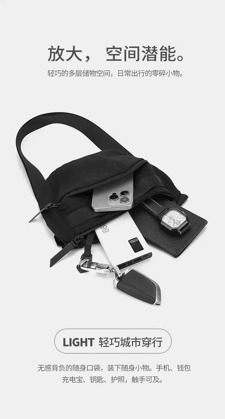 New Japanese Style Crossbody Bag Large Capacity Travel Chest Bag — feature 5