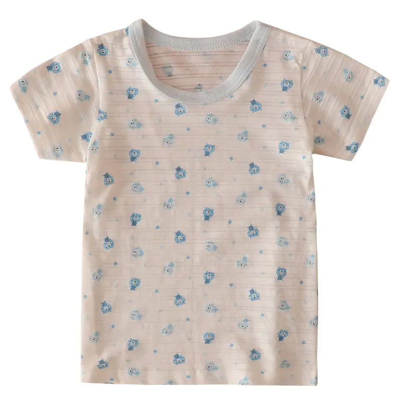 Cotton Boys Summer T-Shirt Set with Pupils Print