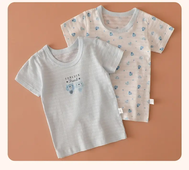 Cotton Boys Summer T-Shirt Set with Pupils Print — feature 12