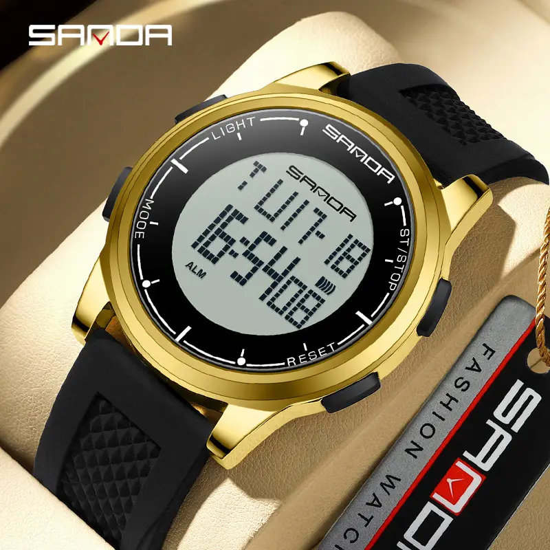 Sanda Men's Black Digital Hot Watch 16:22 - Image 9