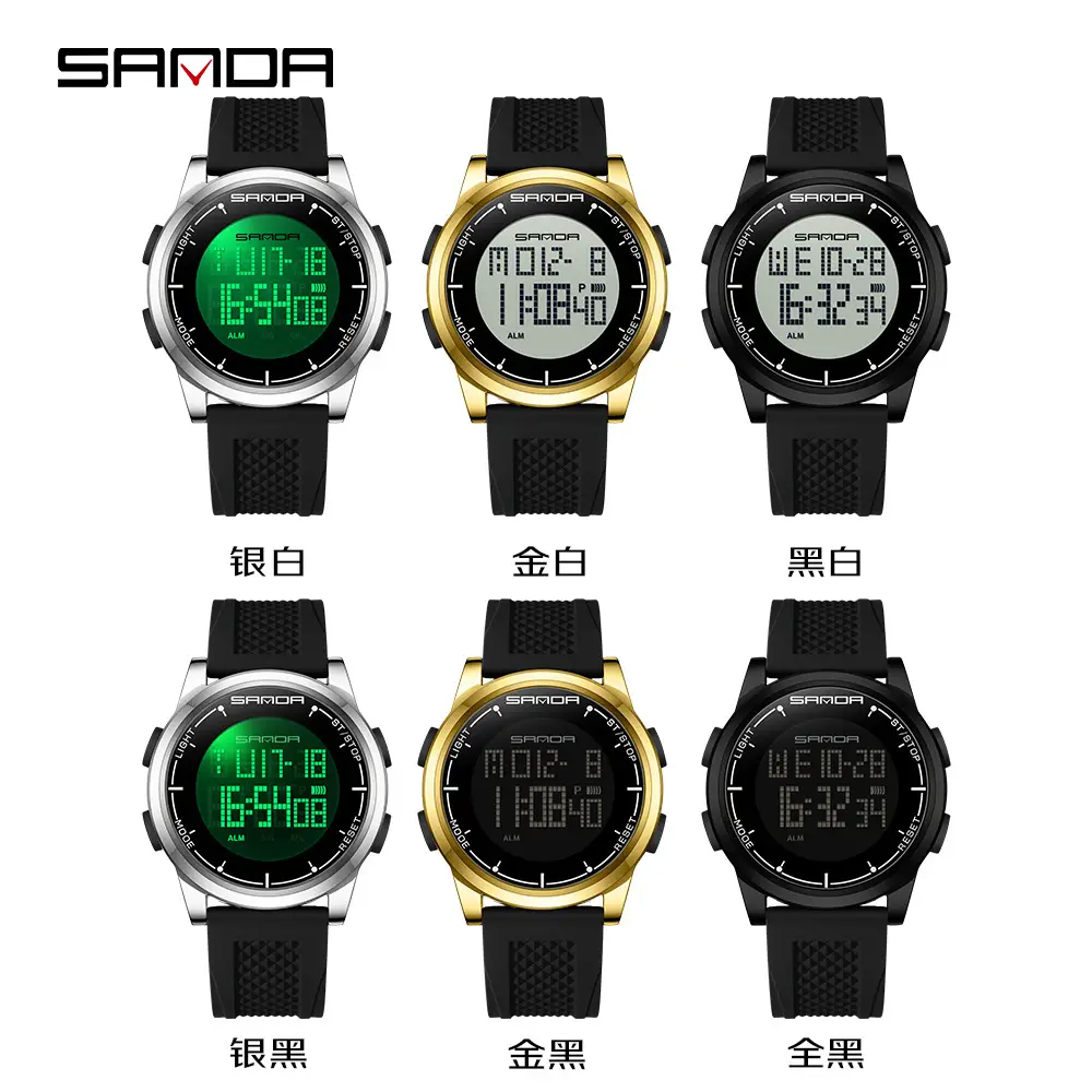 Sanda Men's Black Digital Hot Watch 16:22 - Image 10
