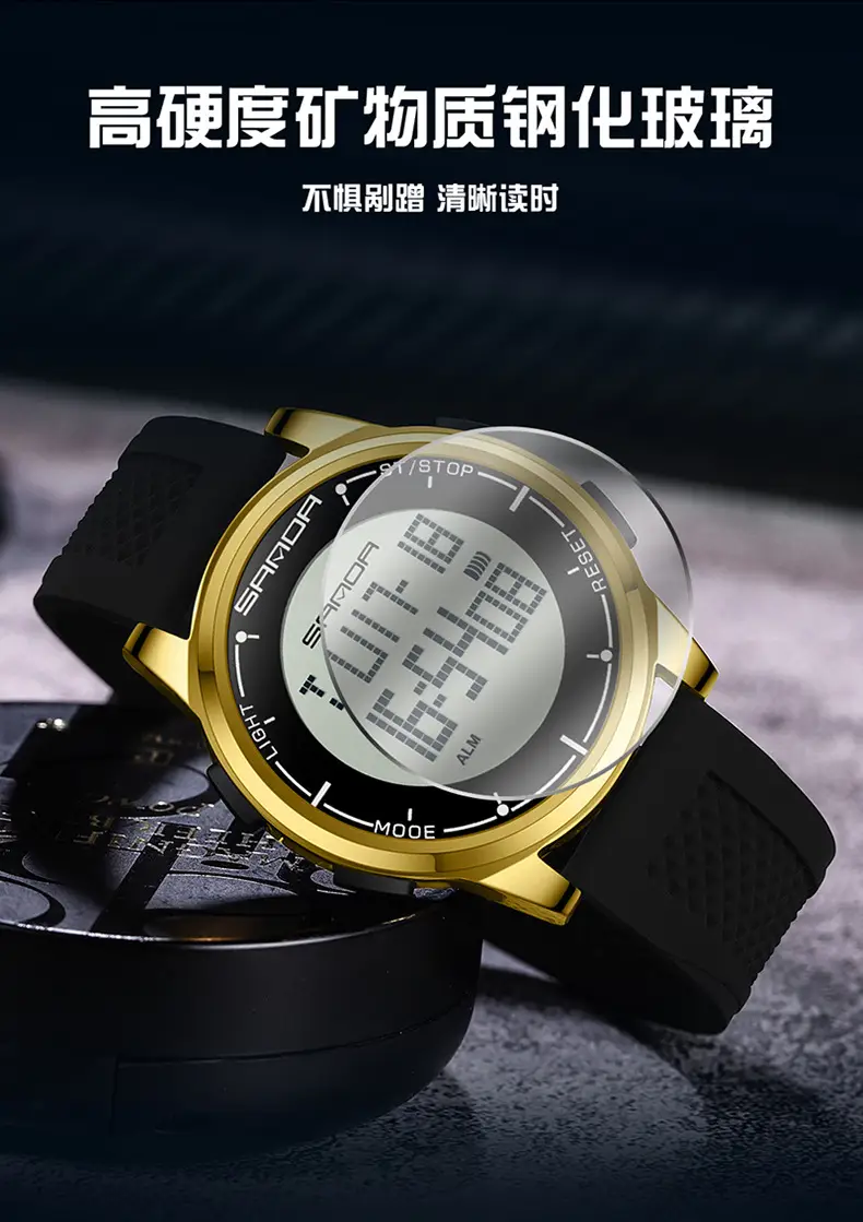Sanda Men's Black Digital Hot Watch 16:22 — feature 10