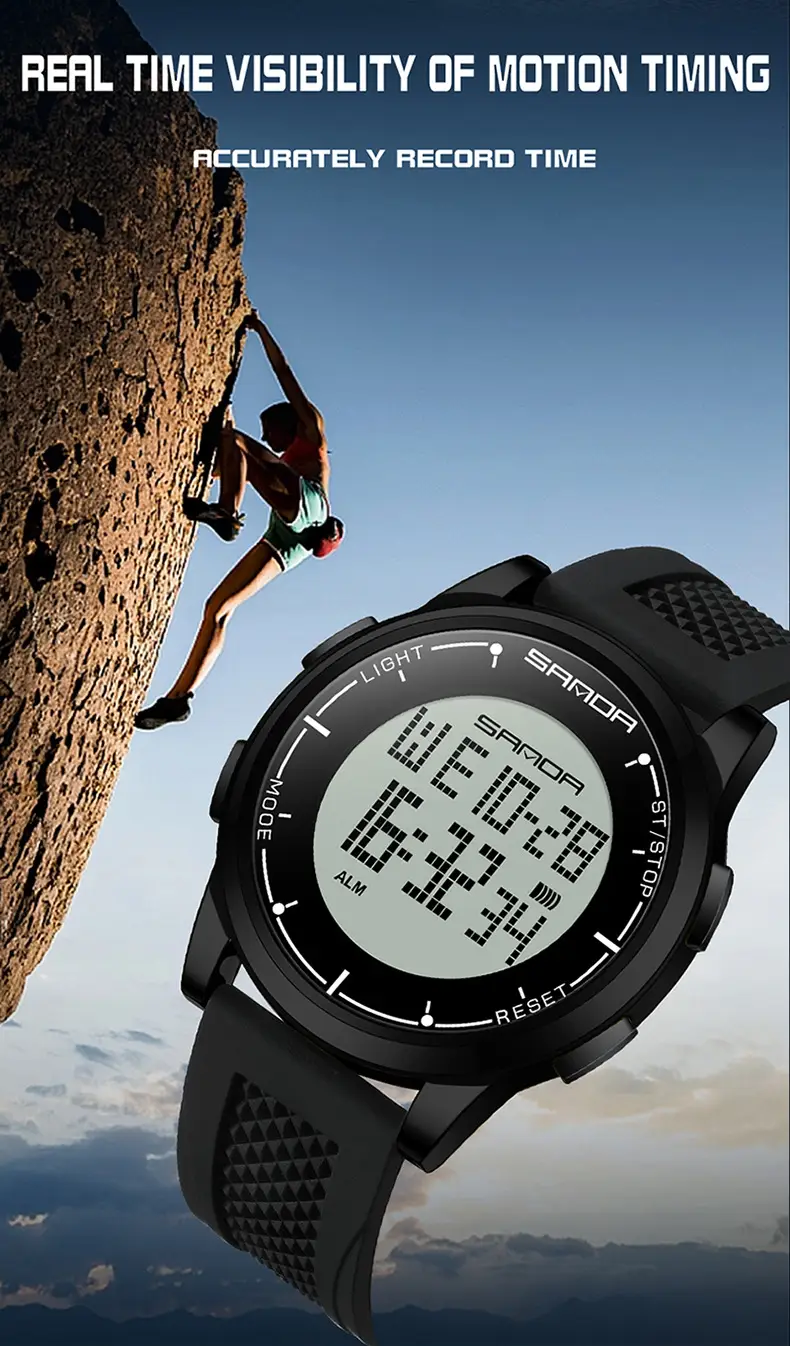 Sanda Men's Black Digital Hot Watch 16:22 — feature 25