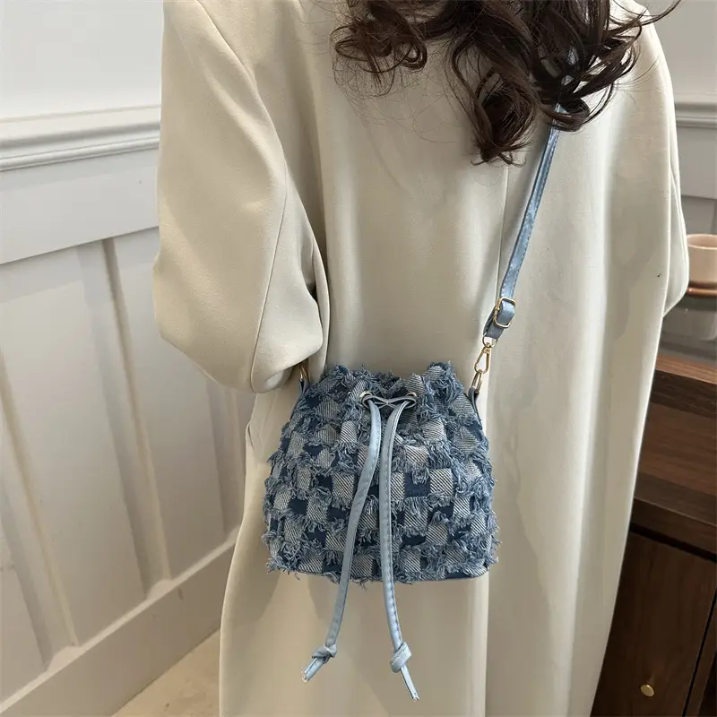Vintage Denim Ringed Star Crossbody Bag 2025 - Image 8