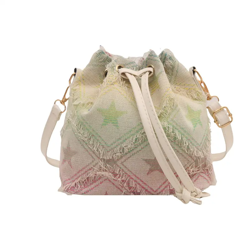 Vintage Denim Ringed Star Crossbody Bag 2025 - Image 2