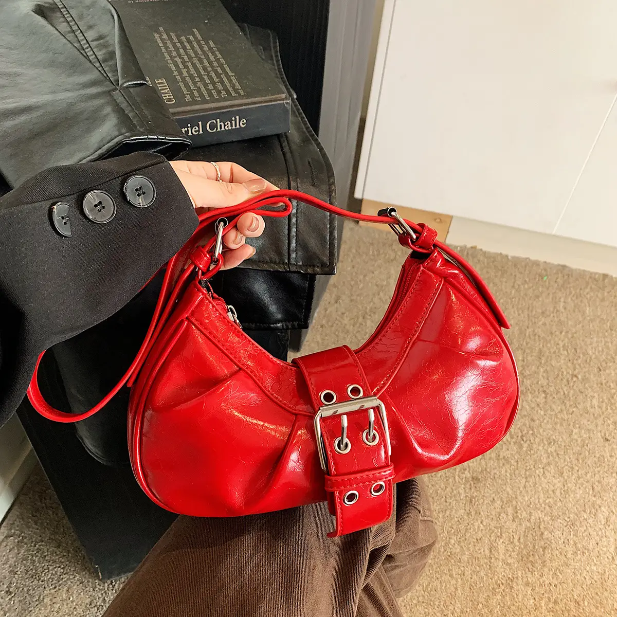 Red Neon Shoulder Tote Bag for Women 2025 - Image 4
