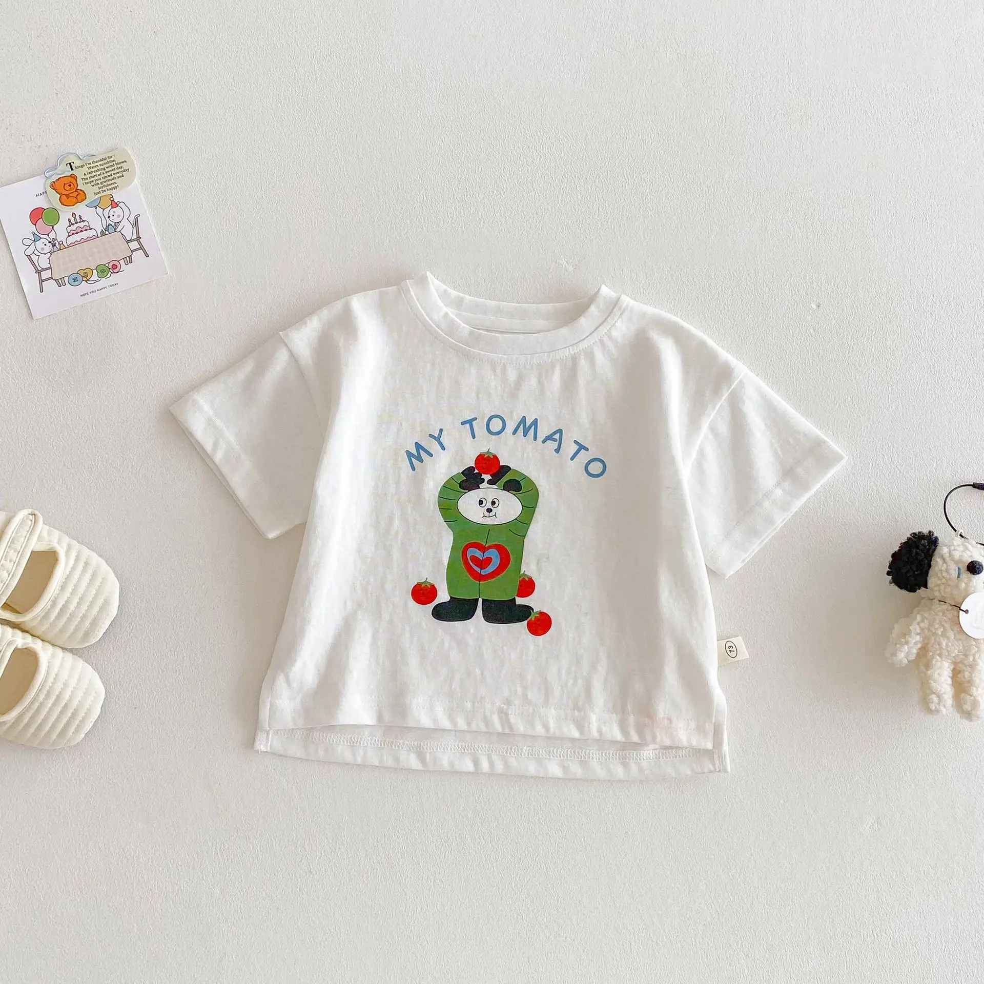 Girls Cartoon T-Shirt Funny Bear Wheel Green - Image 3