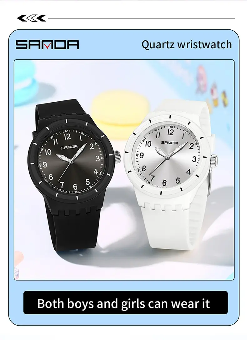 Sanda Black Silicone Analog Watch with Luminous Dial — feature 26