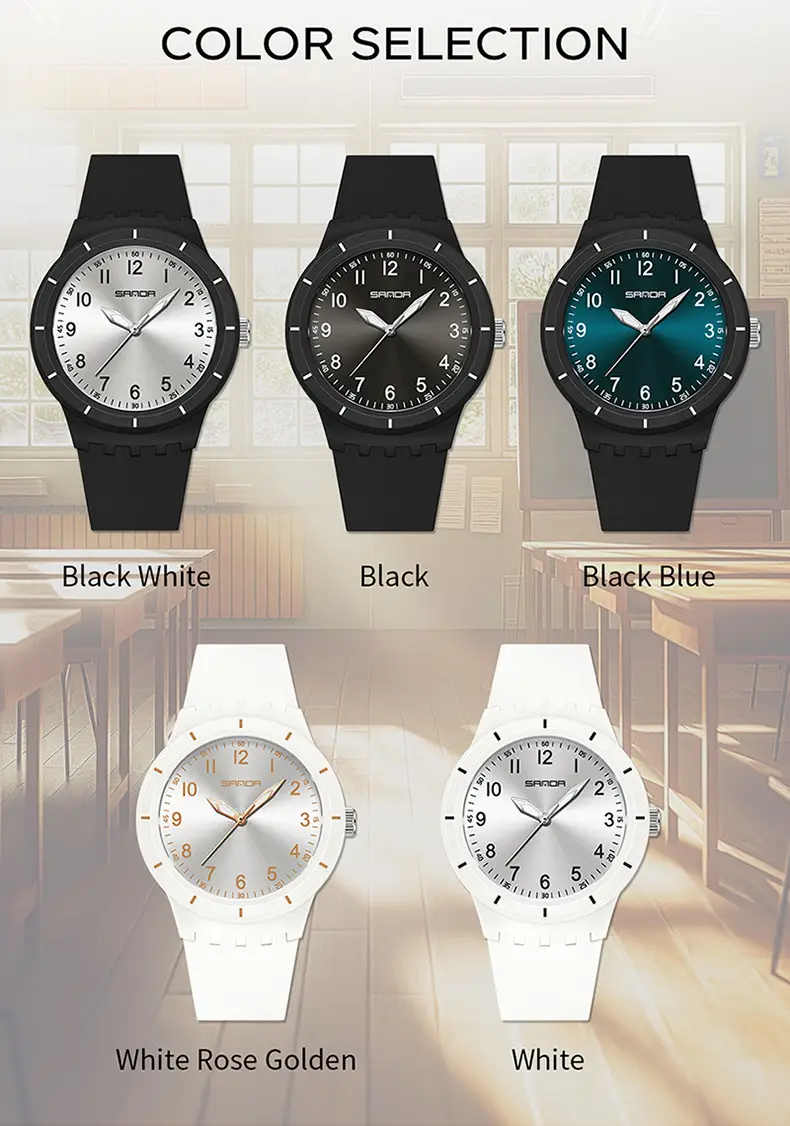 Sanda Black Silicone Analog Watch with Luminous Dial — feature 30