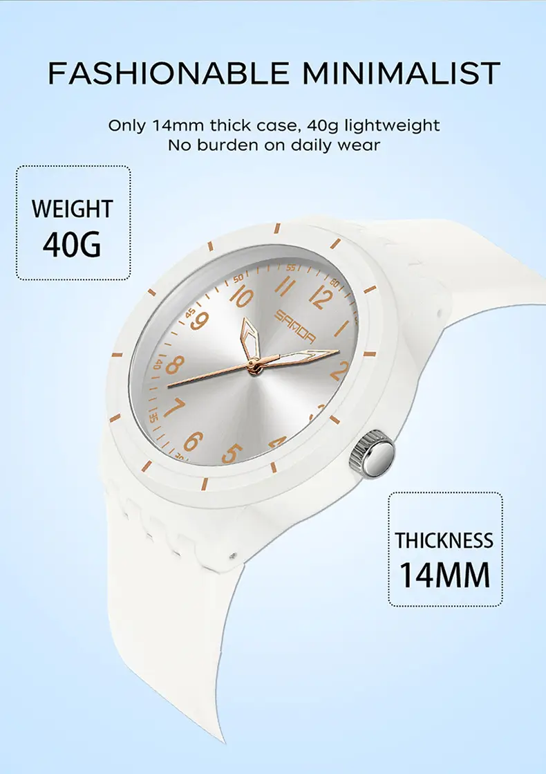 Sanda Black Silicone Analog Watch with Luminous Dial — feature 31