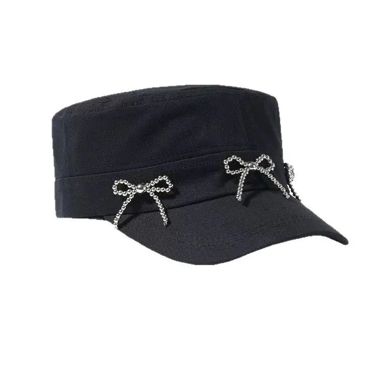 Black Bow Cap Women Spring Summer Sunshade Hat - Image 5