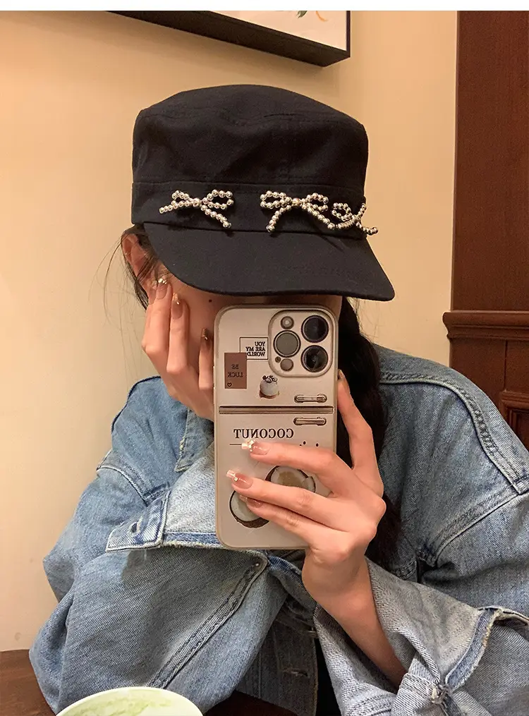 Black Bow Cap Women Spring Summer Sunshade Hat — feature 16