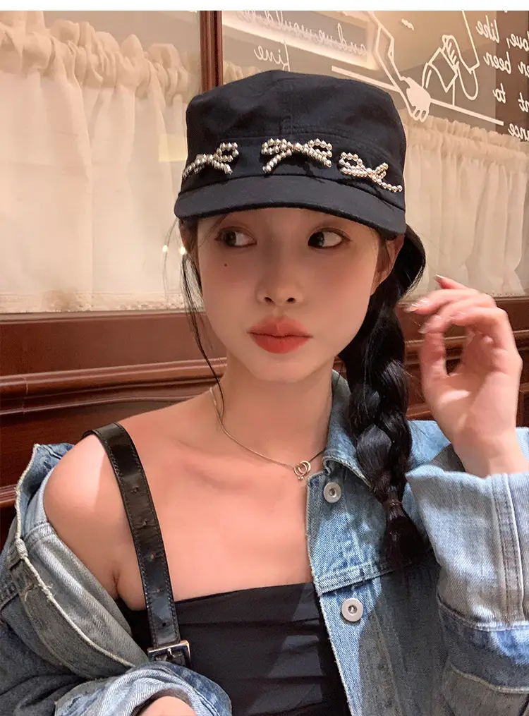 Black Bow Cap Women Spring Summer Sunshade Hat — feature 20