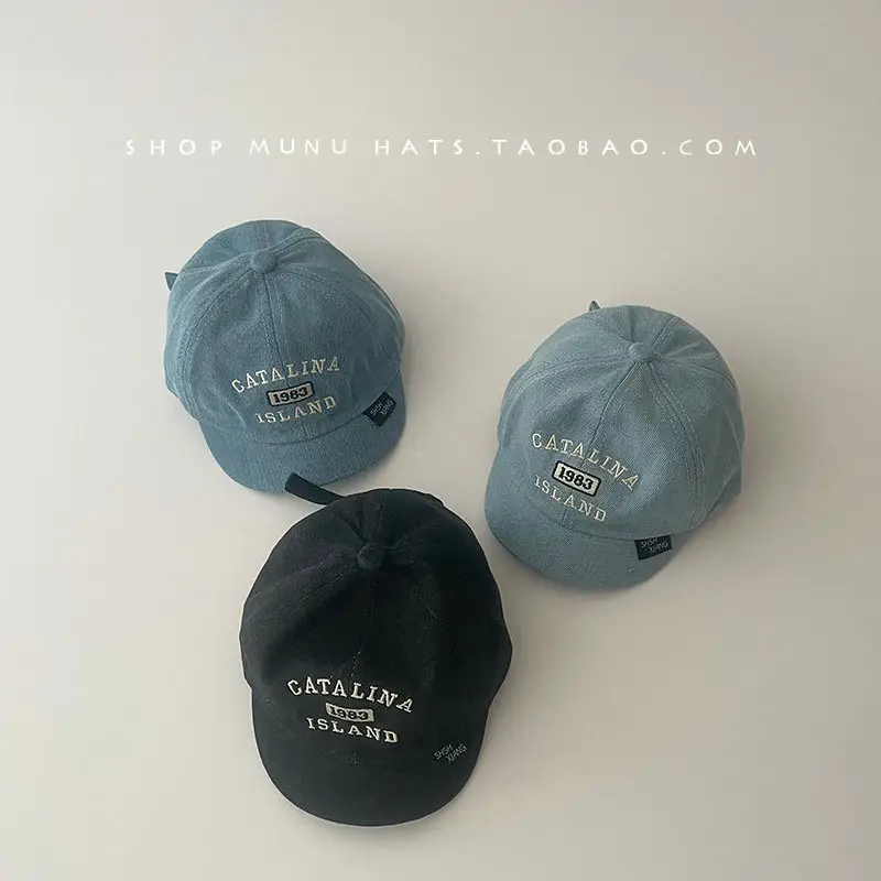 Baby Denim Cap Spring Autumn Embroidered Western Travel Sunshade Cap