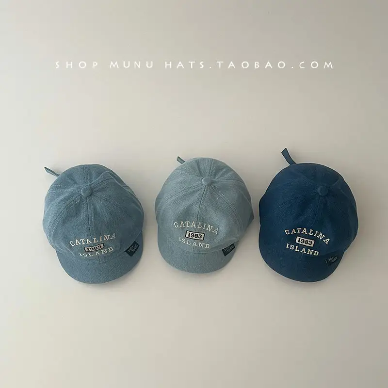 Baby Denim Cap Spring Autumn Embroidered Western Travel Sunshade Cap — feature 1
