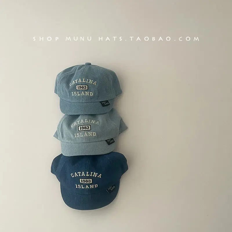 Baby Denim Cap Spring Autumn Embroidered Western Travel Sunshade Cap — feature 11